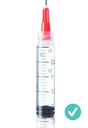 Transfer TAKHZYRO into syringe and switch to the pointed tip administration (injection) needle